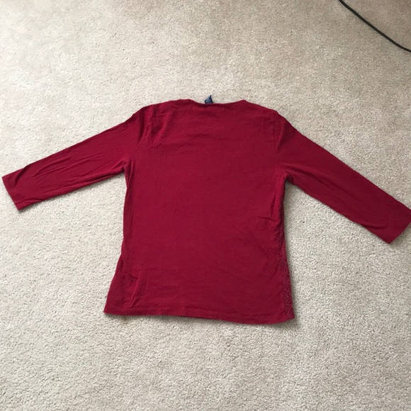 Rose lace, wine red top - Picture 4 of 4